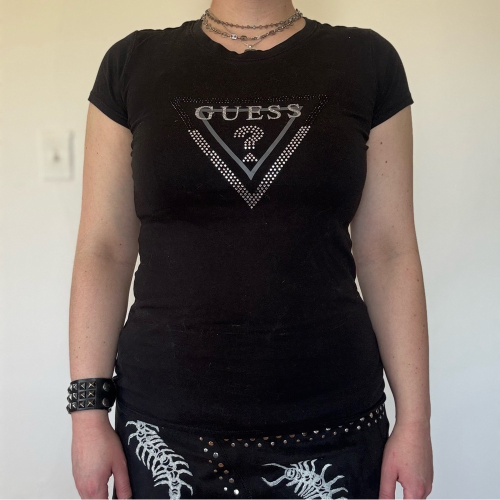 Guess Rhinestone Logo T-Shirt - Picture 5 of 8